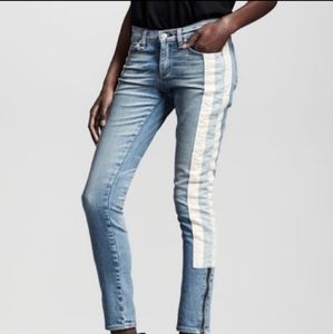 Rag & Bone| Relay Jean's Striped Zippered Ankle